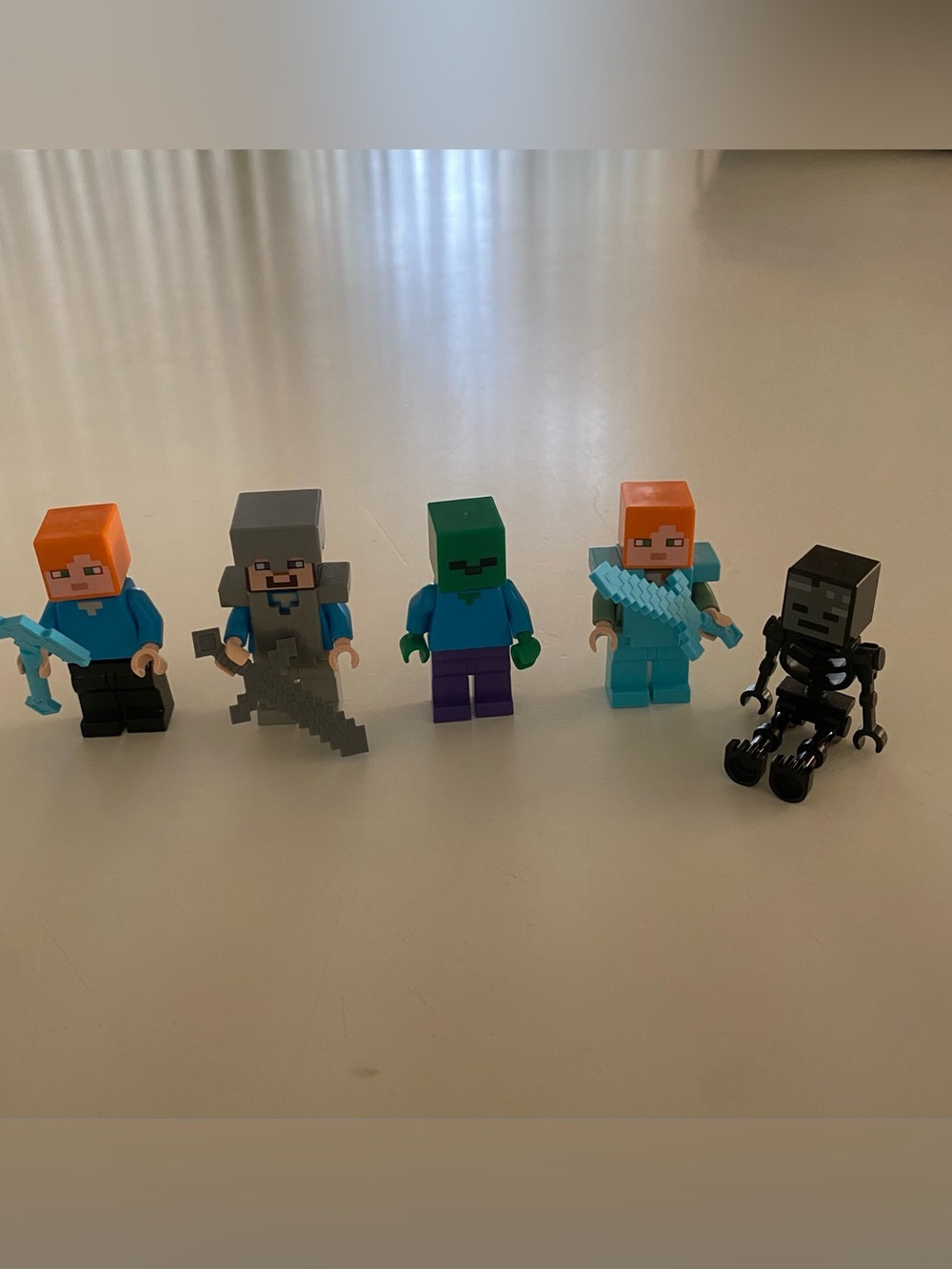 Minecraft Mini Figures with Diamond Swords and Zombie